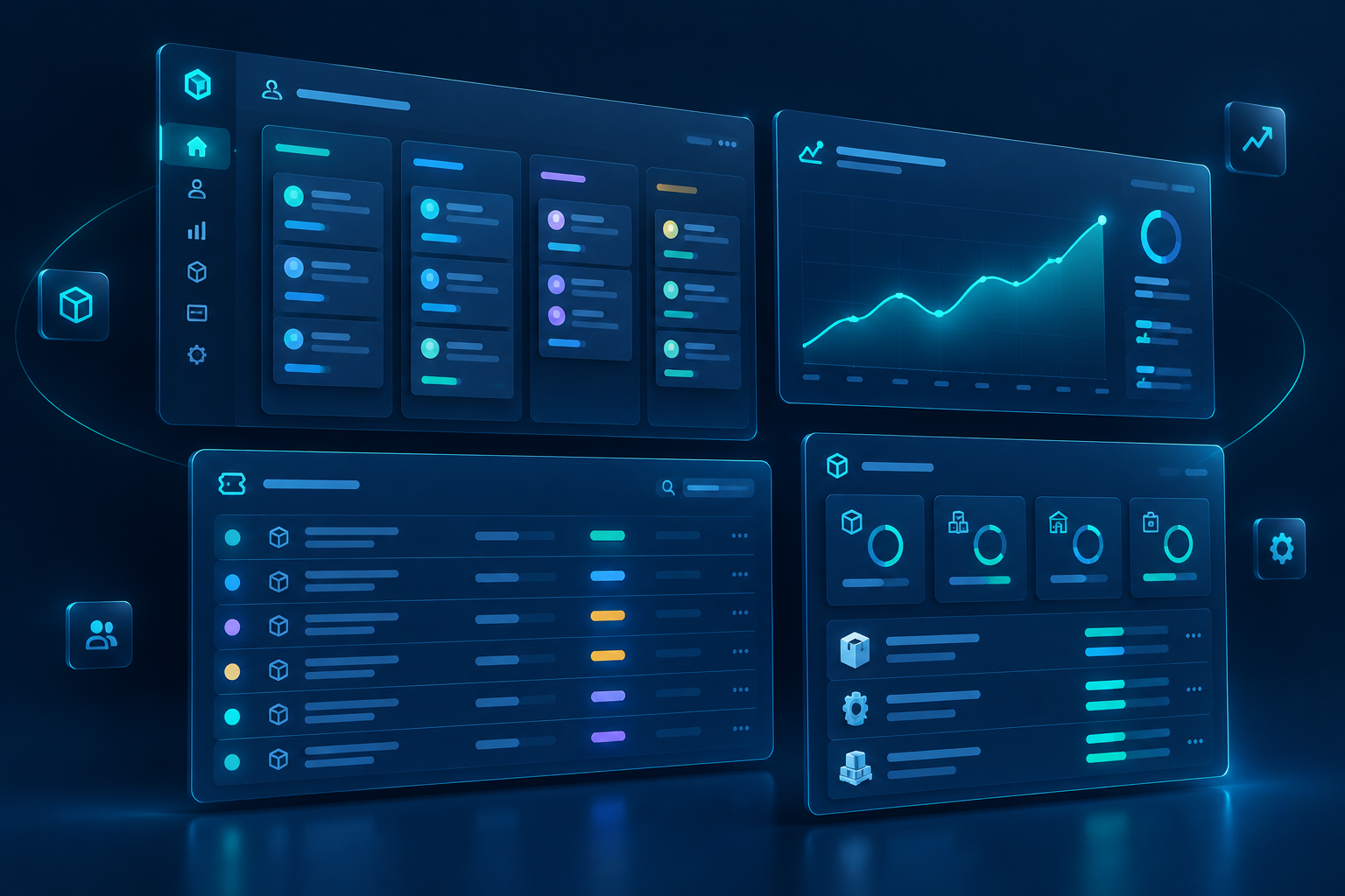 Plataforma EasySystem: painéis de CRM, vendas, produção, ordens de serviço e fiscal integrados